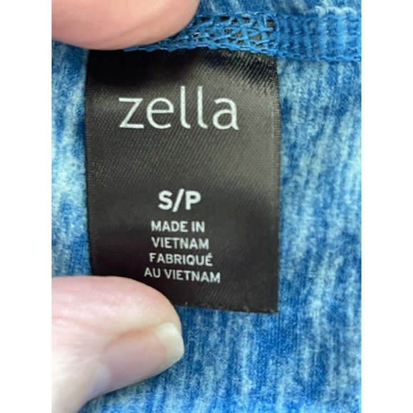 ZELLA Womens Bright Blue Space Dye 1/2 Zip Pullover Thumbholes Cuffs Logo Small - Picture 5 of 9